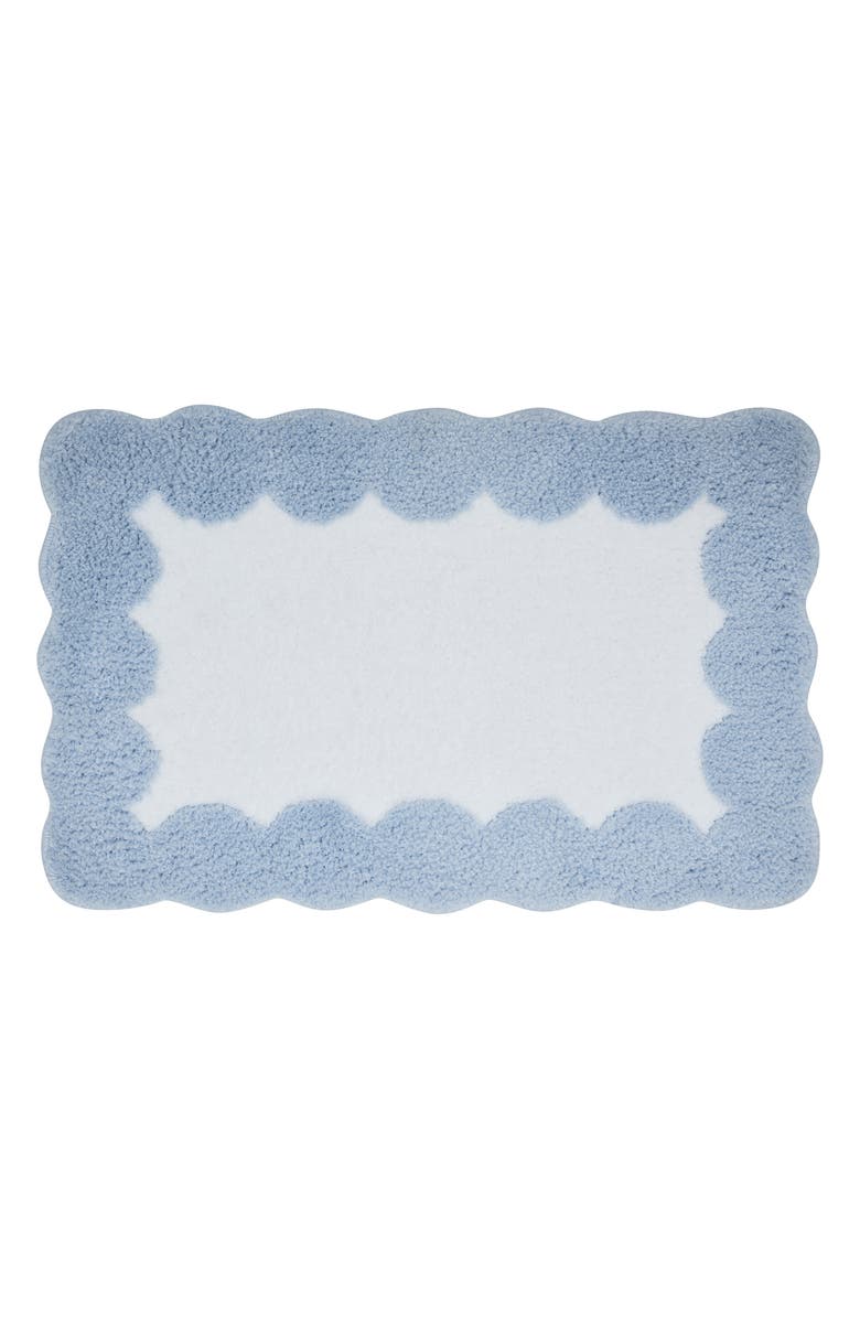 VCNY HOME Scalloped Edge Tufted Bath Mat, Main, color, Blue/ White