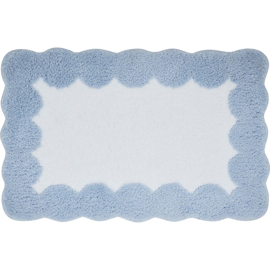 Vcny Home Scalloped Edge Tufted Bath Mat In Blue