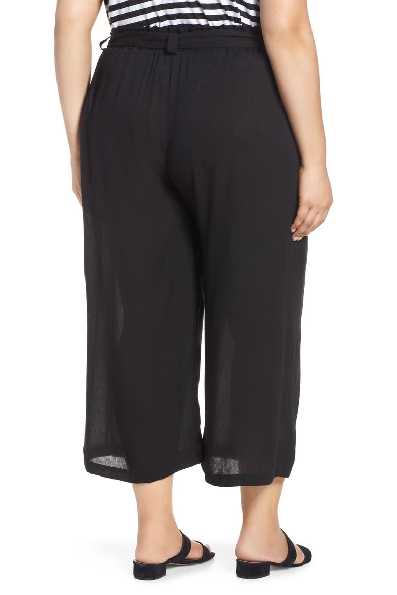 Gibson x Hi Sugarplum! Sedona Wide Leg Ankle Pants (Nordstrom Exclusive), Alternate, color, BLACK