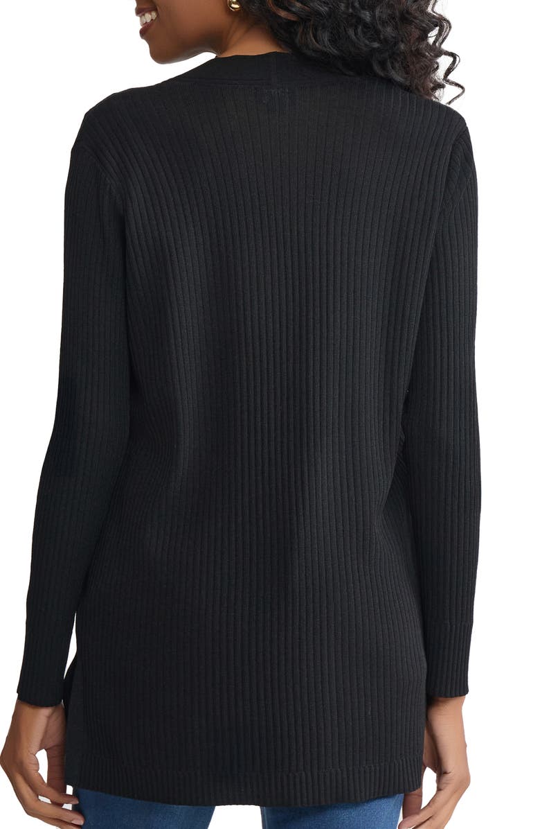 Jones New York Sutton Open Front Rib Knit Cardigan, Alternate, color, 