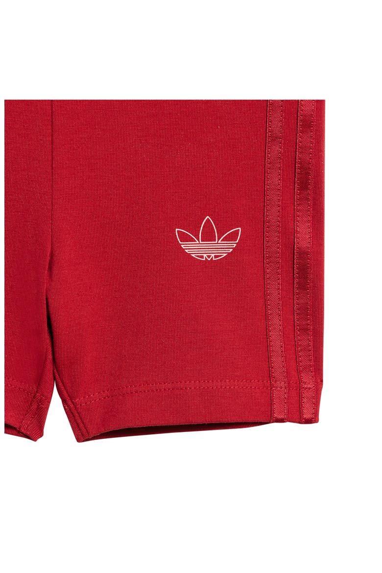 Trefoil Graphic T-Shirt & Bike Shorts Set, Alternate, color, SEMI PINK SPARK/ VICTORY RED