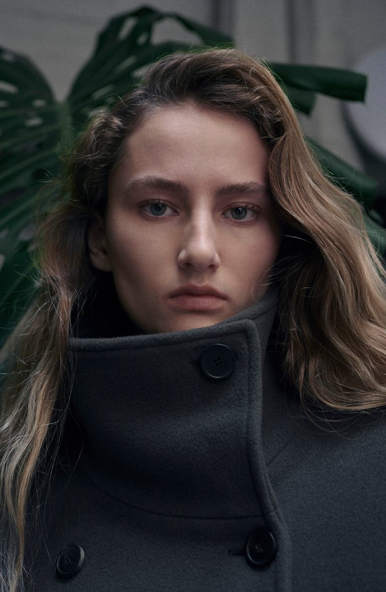 MANGO Belted Virgin Wool Blend Coat, Alternate, color, Grey