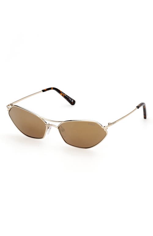 Pucci Geometric Metal & Acetate Rectangle Sunglasses In Brown