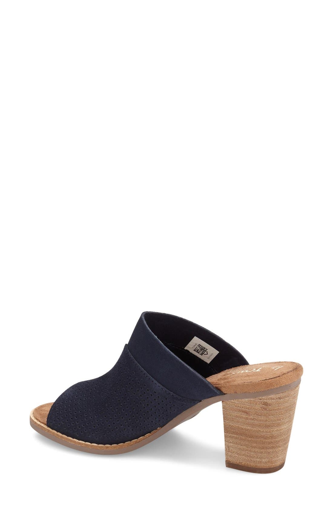 'Majorca' Peforated Mule, Alternate, color, NAVY SUEDE