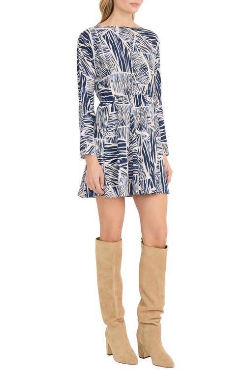 The Good Journey Long Sleeve Print Minidress In Multi