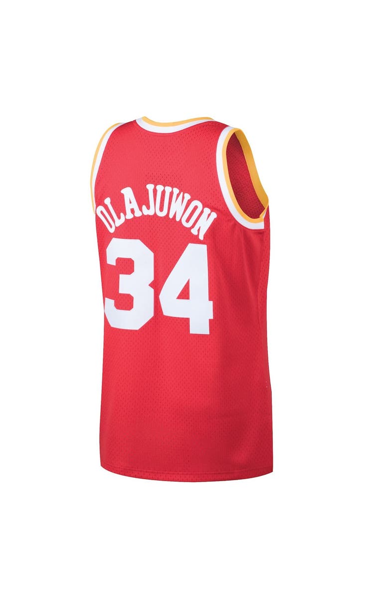 Mitchell & Ness Men's Mitchell & Ness Hakeem Olajuwon Red Houston Rockets 1993-94 Hardwood Classics Swingman Jersey, Alternate, color, 