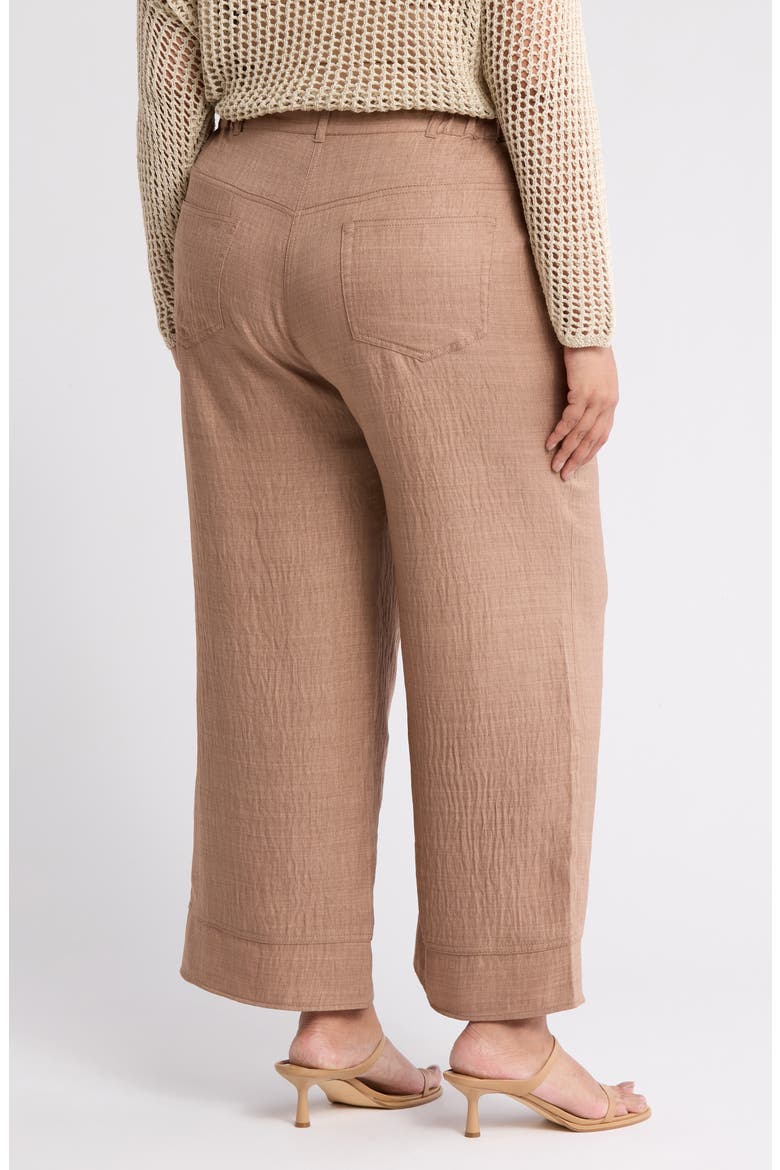 Textured Wide Leg Pants, Alternate, color, H.MUSHROOM