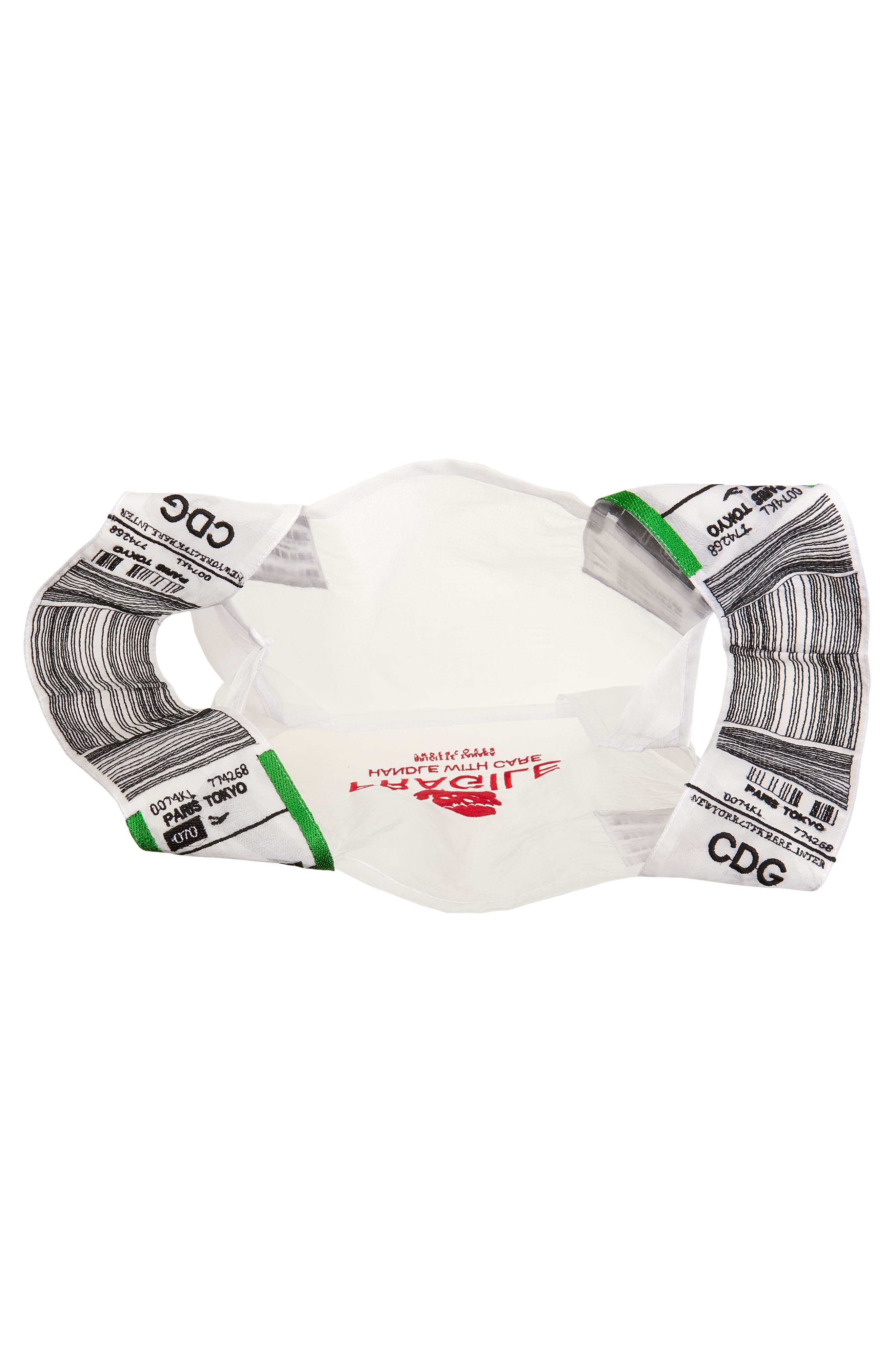 Undercover Fragile Embroidered Tote, Alternate, color, Off White