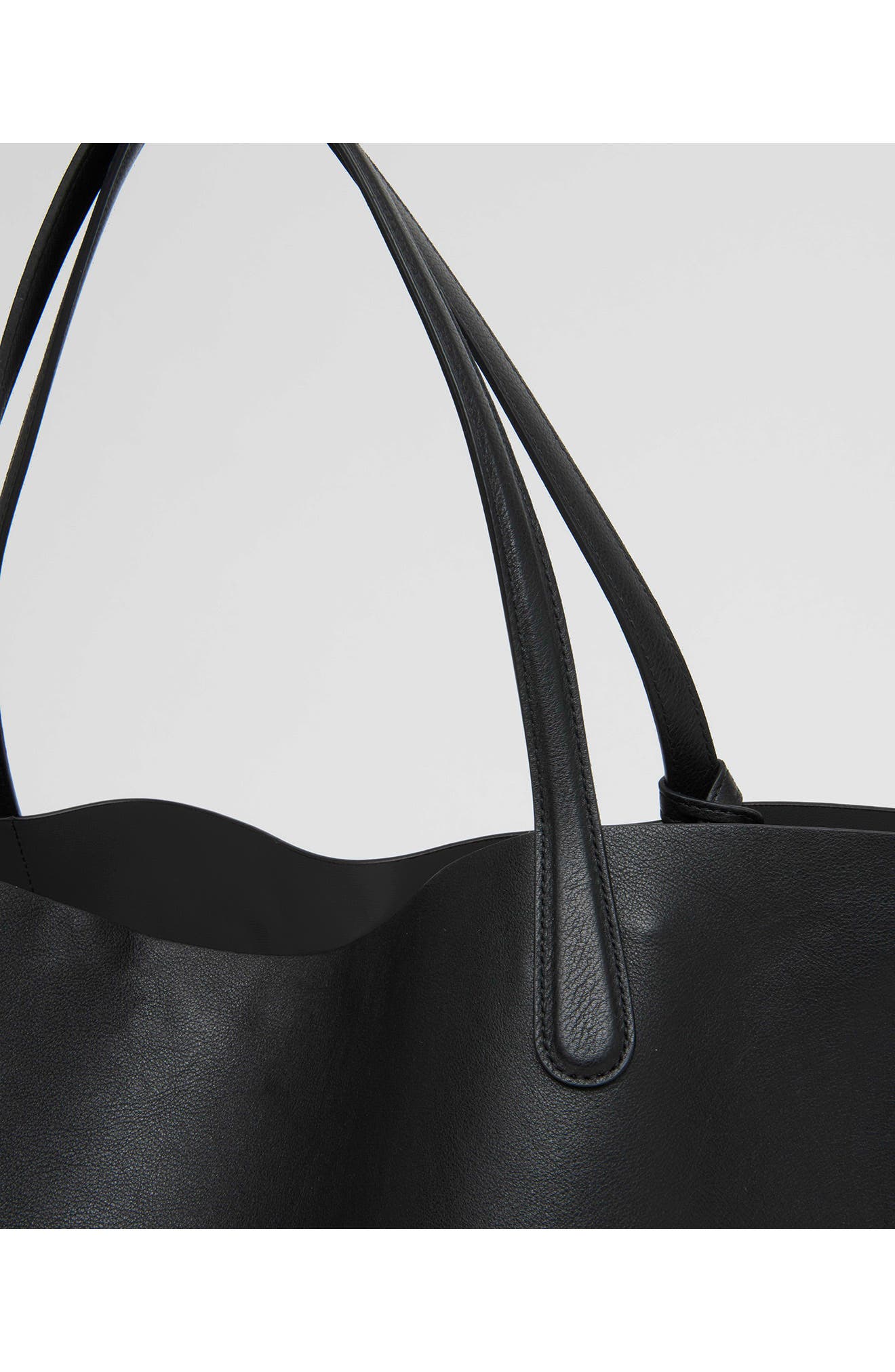 Mansur Gavriel Everyday Soft Leather Tote, Alternate, color, Black/ Black