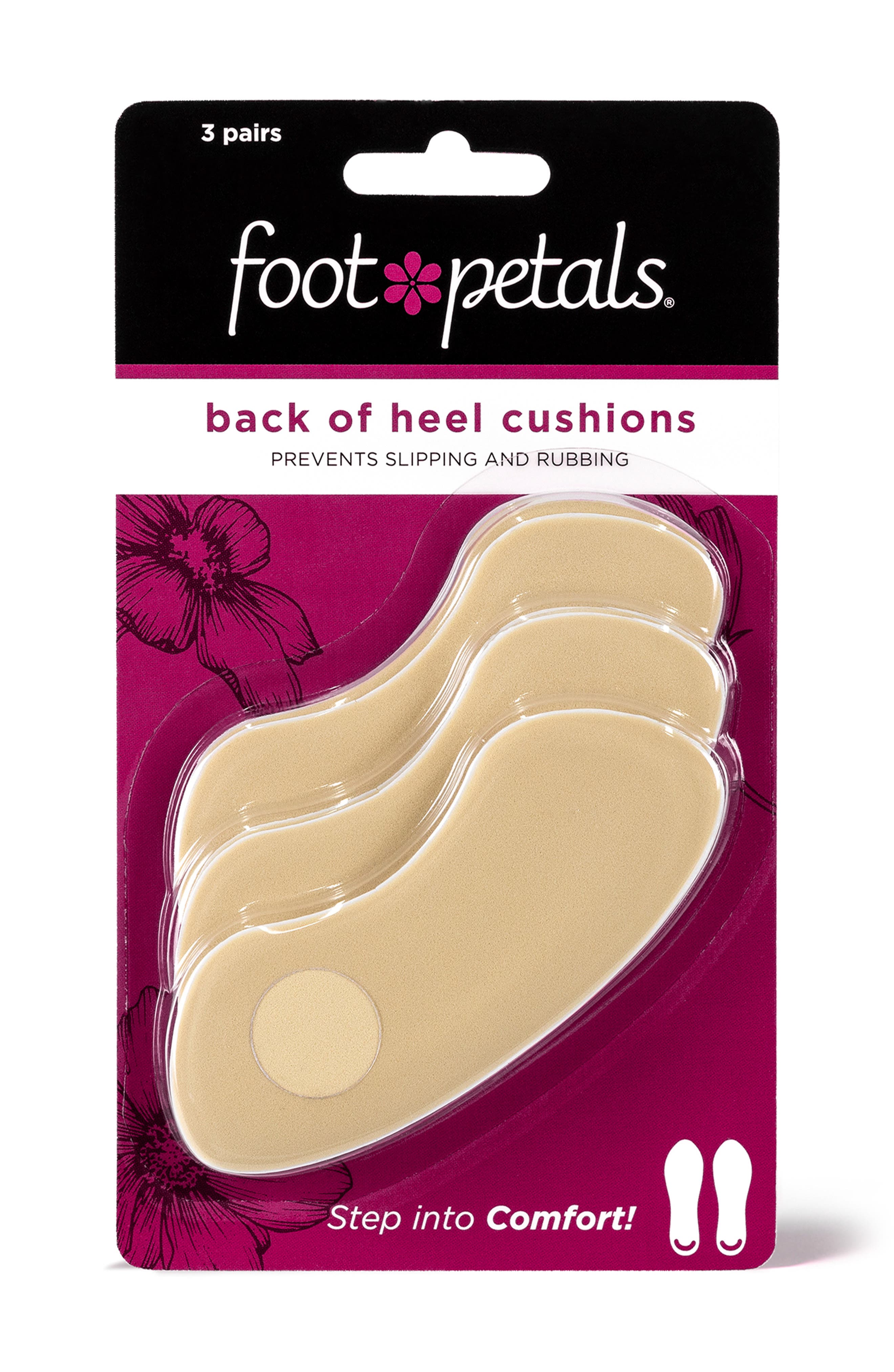 3-Pack Back-of-Heel Cushions, Alternate, color, KHAKI