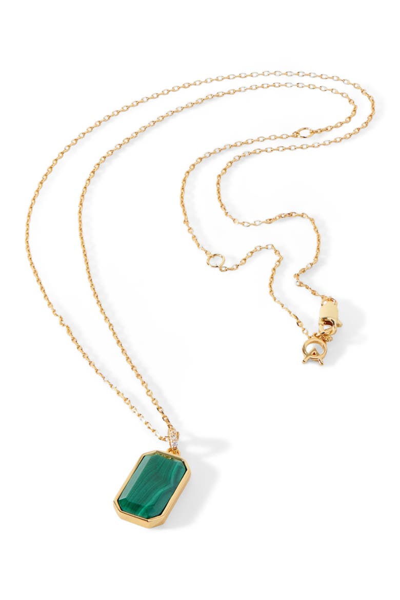 The Tessa Tag Necklace, Alternate, color, Malachite