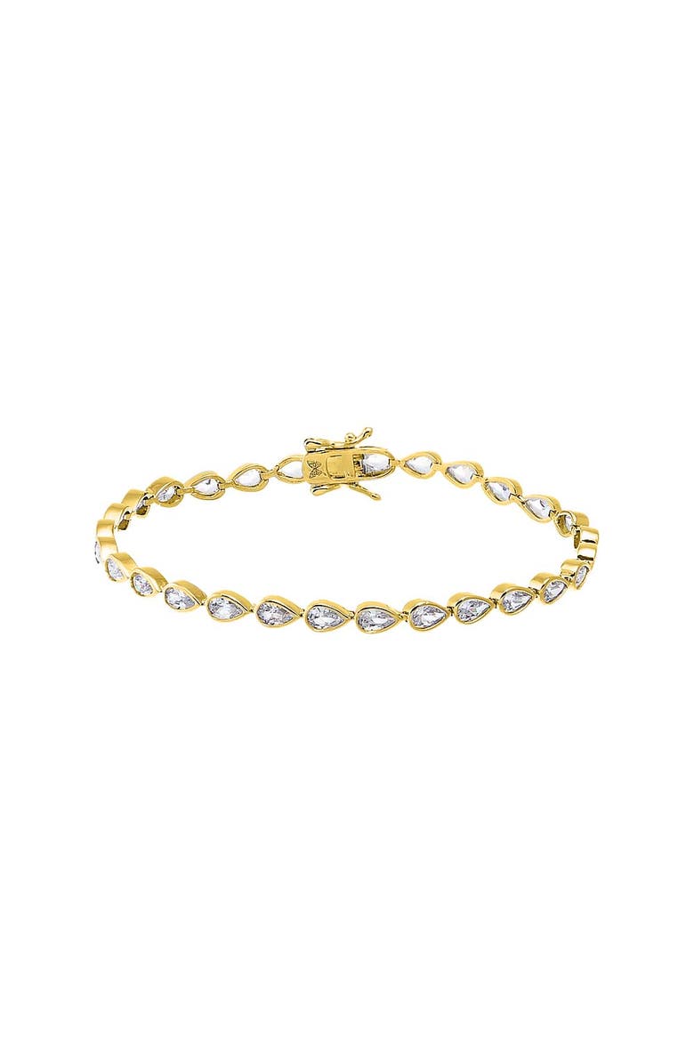 BY ADINA EDEN CZ Teardrop Bezel Tennis Bracelet, Main, color, 