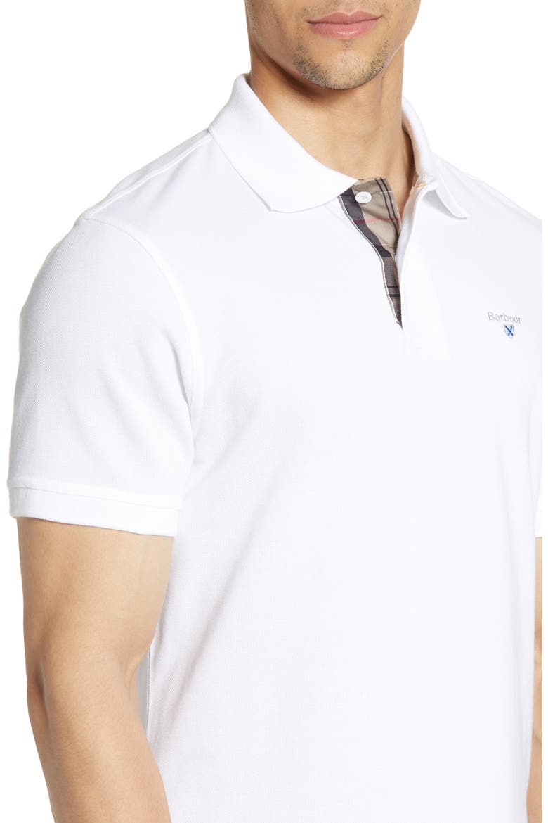 Regular Fit Tartan Piqué Polo, Alternate, color, WHITE/DRESS