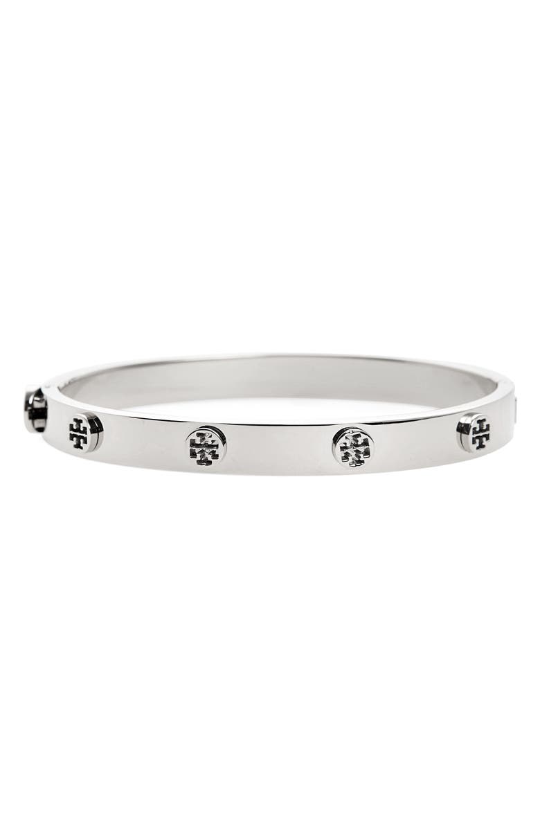 Tory Burch Logo Stud Bangle, Main, color,