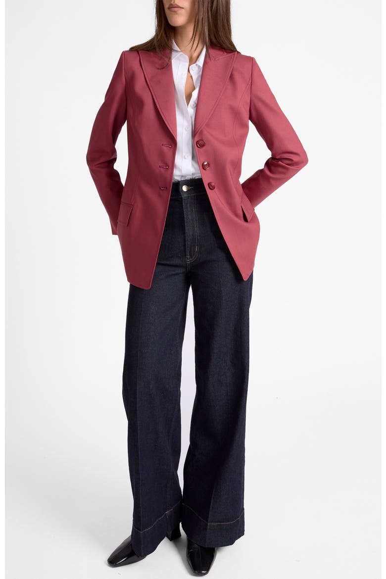 Freya Three Button Jacket in Stretch Wool, Alternate, color, CRUSHED BERRY