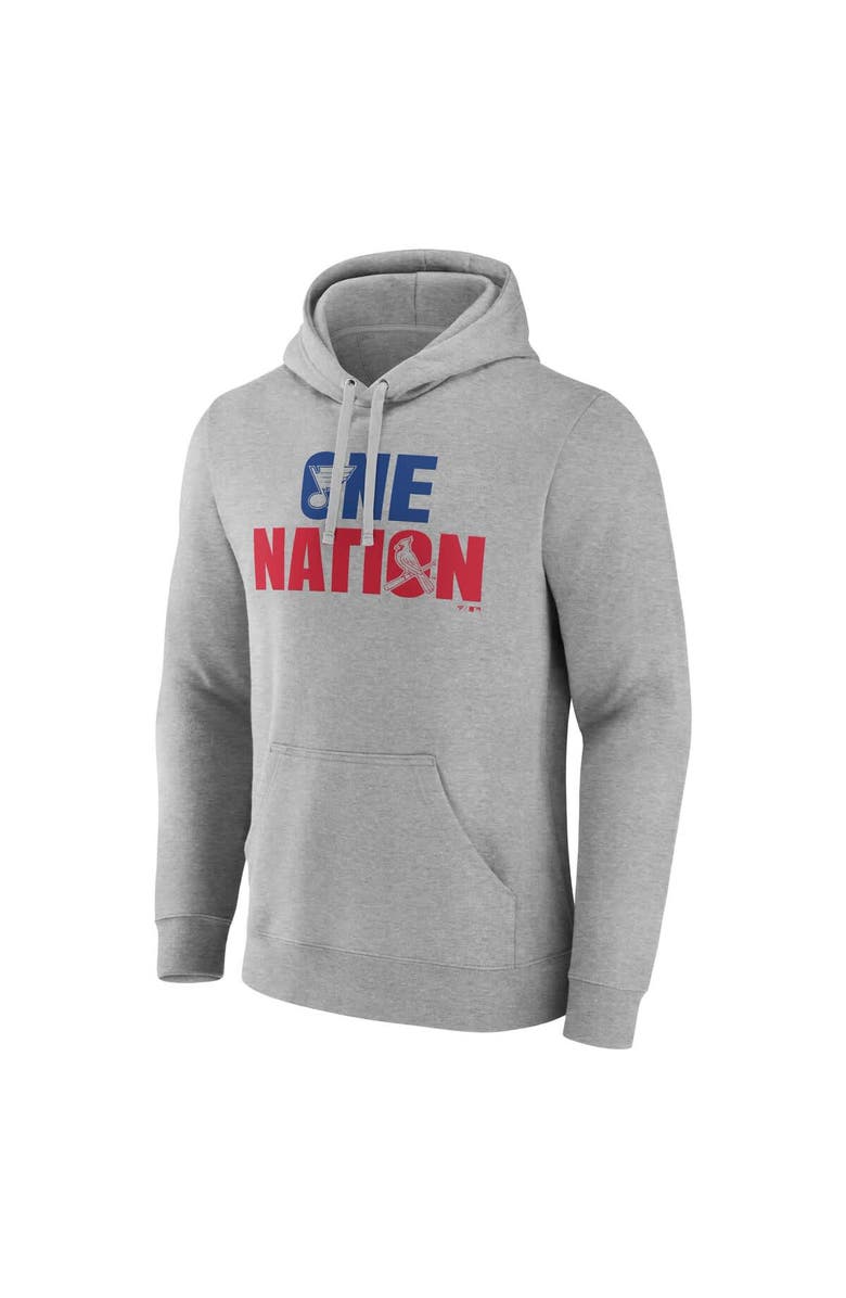 FANATICS Men's Fanatics Gray St. Louis Blues St. Louis Cardinals One Nation Pullover Hoodie, Alternate, color, Gray