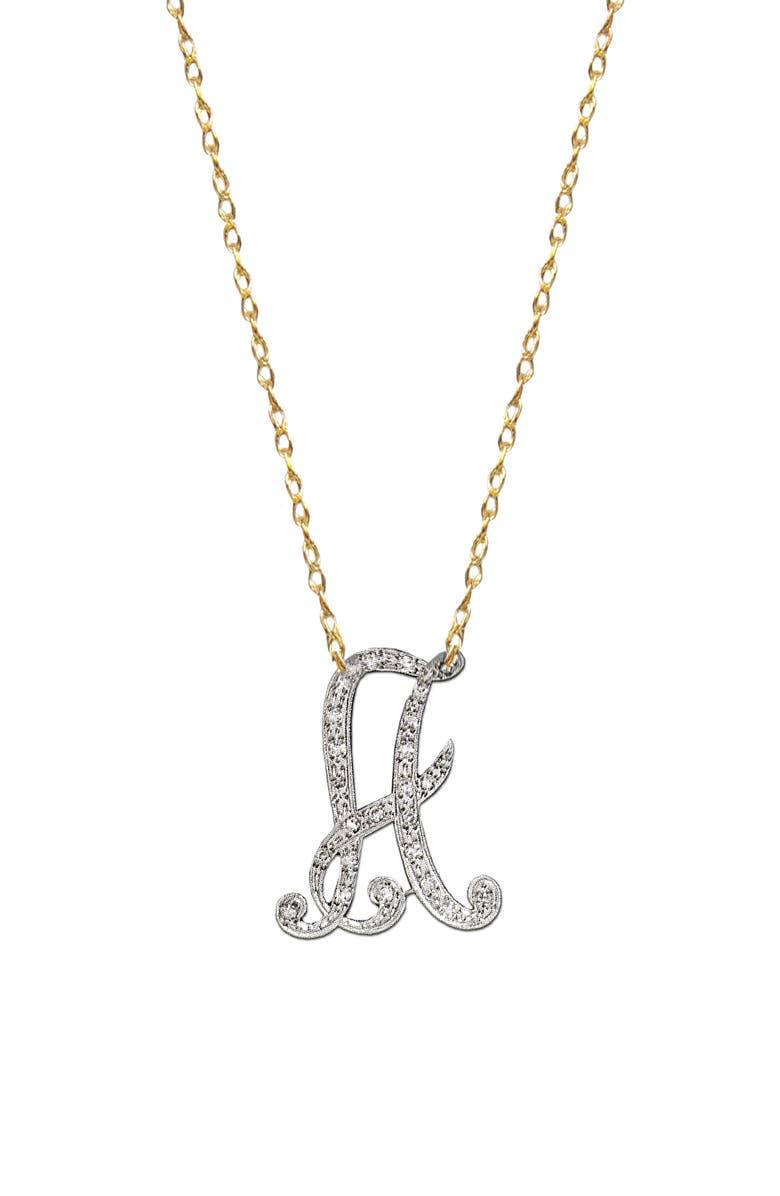 Jane Basch Designs Diamond Initial Pendant Necklace, Main, color,