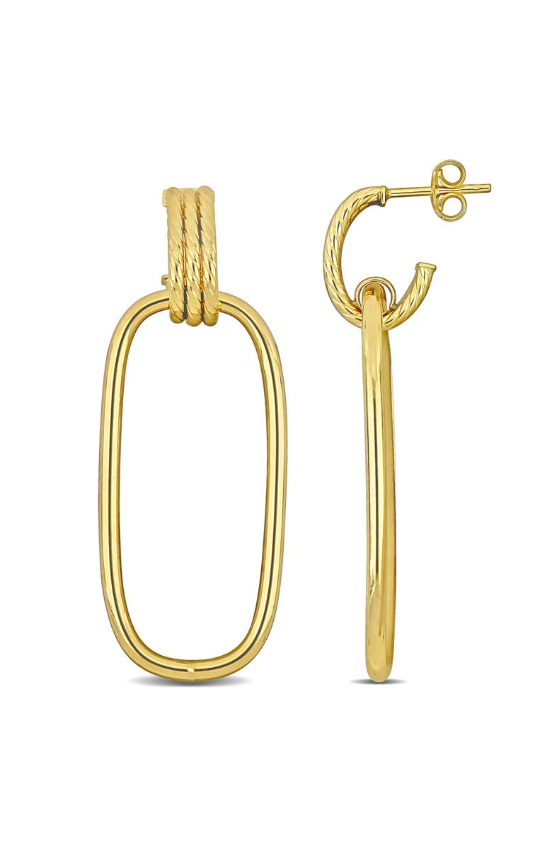 Julianna B. Open Huggie Drop Earrings 10k, Main, color, 10K Yellow Gold