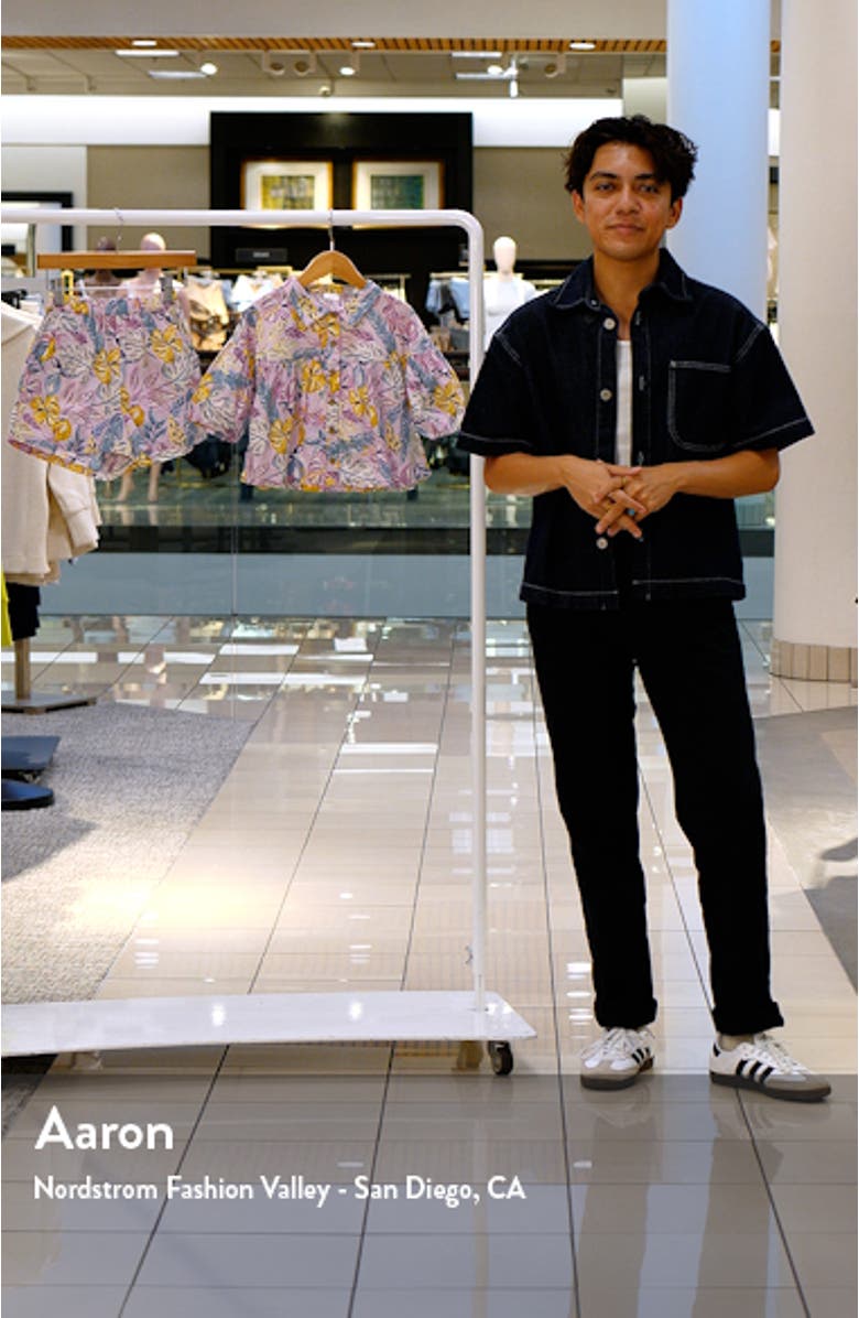 Kids' Banana Palm Print Cotton Top & Shorts Set, sales video thumbnail