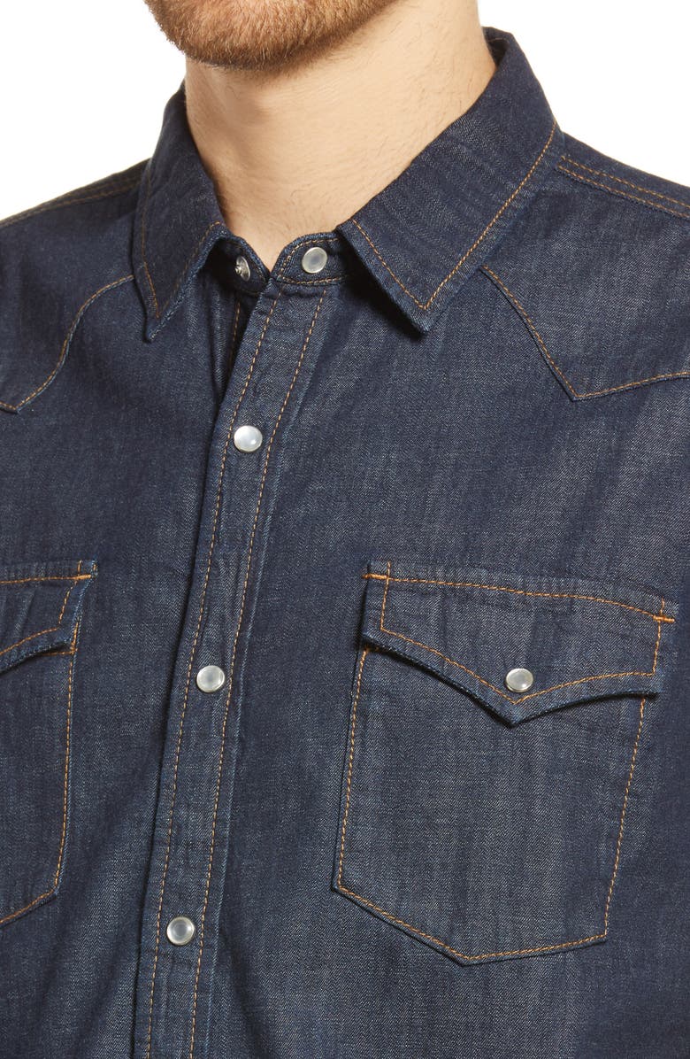 AG Aiden Western Denim Button-Up Shirt, Alternate, color, 