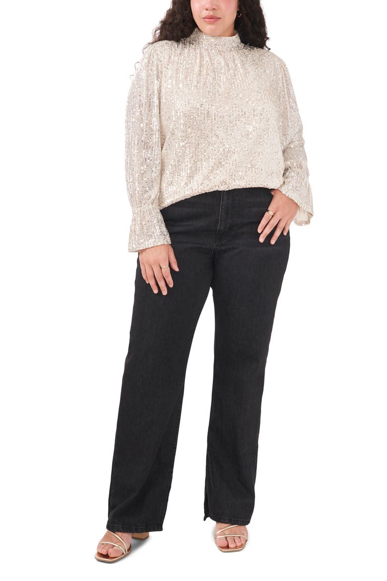 Drape Back Sequin Top, Alternate, color, CHAMPAGNE