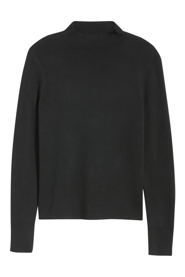 Mock Neck Long Sleeve Sweater, Alternate, color, BLACK