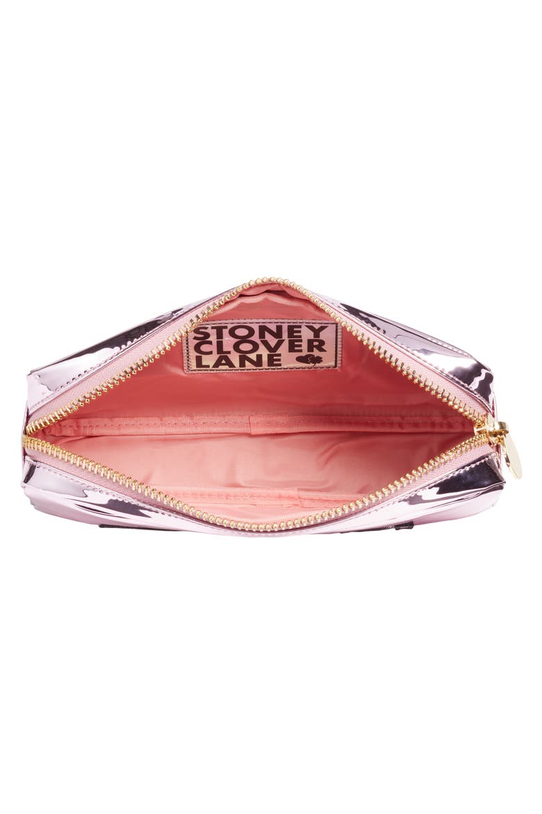 Glam Small Patent Makeup Bag, Alternate, color, PINK