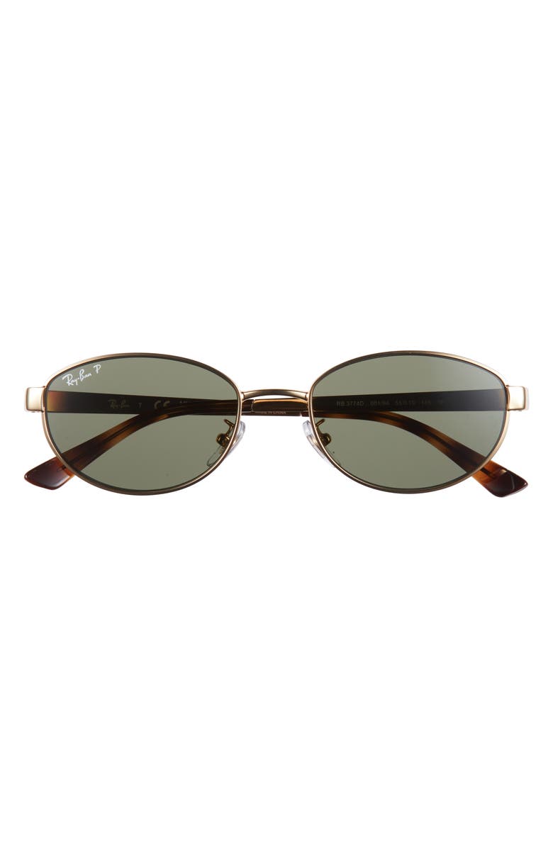 Ray-Ban 55mm Polarized Oval Sunglasses, Main, color, Arista / Dark Green Polar