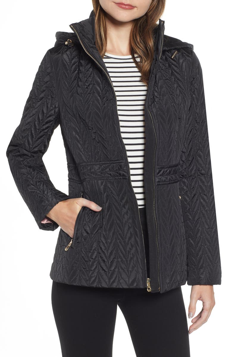 Kate Spade New York hooded quilted jacket, Main, color,