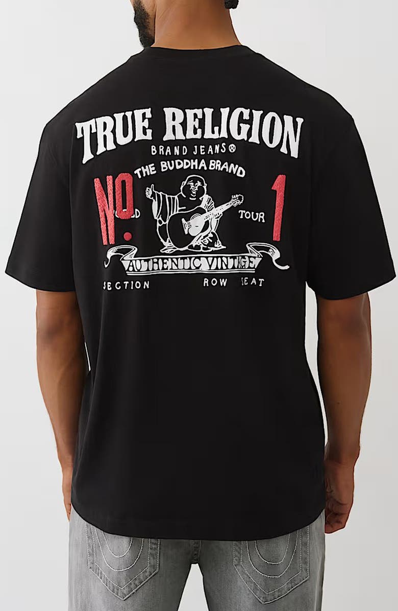 True Religion Number One Cotton Graphic T-Shirt, Alternate, color, Jet Black