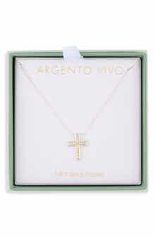 Cubic Zirconia Bubble Cross Necklace