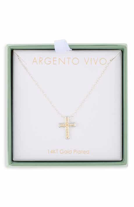 Cubic Zirconia Bubble Cross Necklace