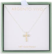 ARGENTO VIVO Cubic Zirconia Bubble Cross Necklace