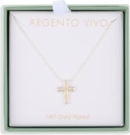 ARGENTO VIVO Cubic Zirconia Bubble Cross Necklace