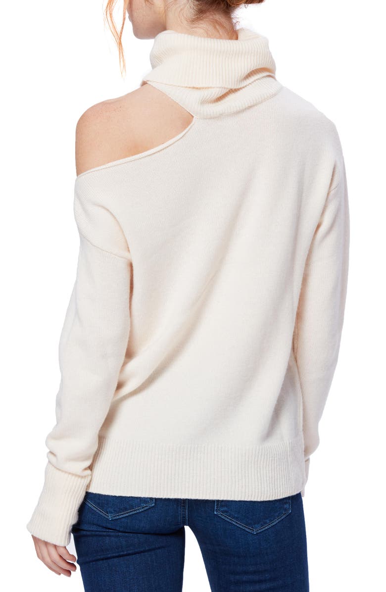 PAIGE Raundi Cutout Shoulder Sweater, Alternate, color, Ivory