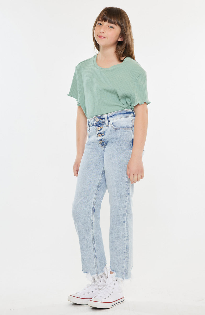 KanCan Kandy High Rise Cropped Straight Jeans, Alternate, color, Acid Wash