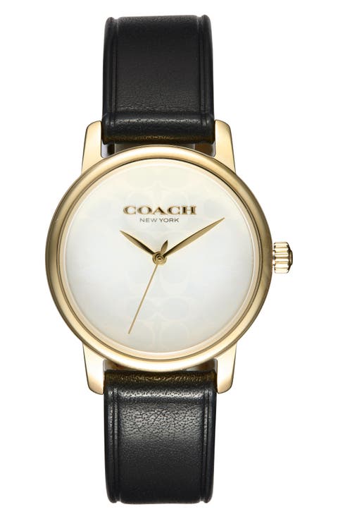 Grand Leather Strap Watch, 36mm