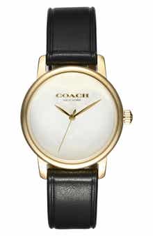 Grand Leather Strap Watch, 36mm
