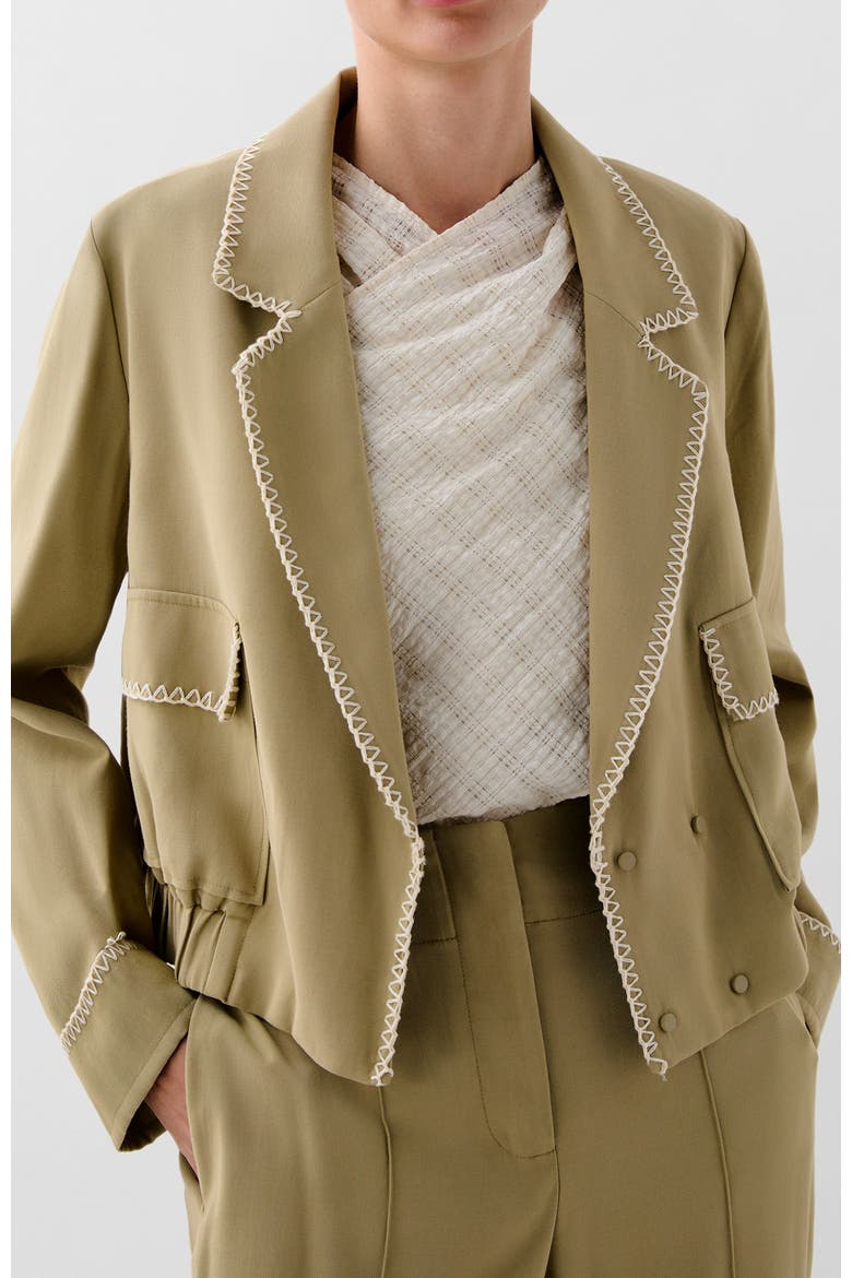 Safari Stitching Jacket, Main, color, Khaki