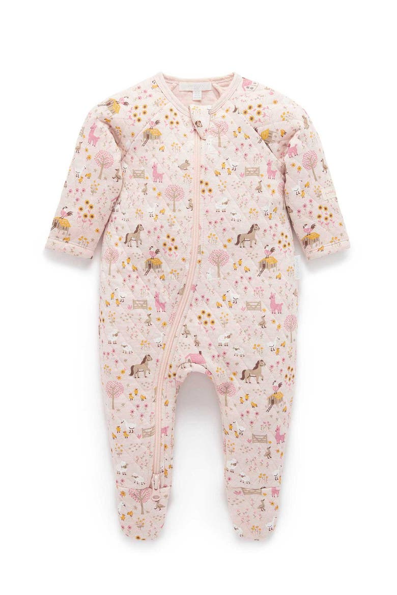 Quilted Coverall Onsie, Main, color, Farmhouse Print