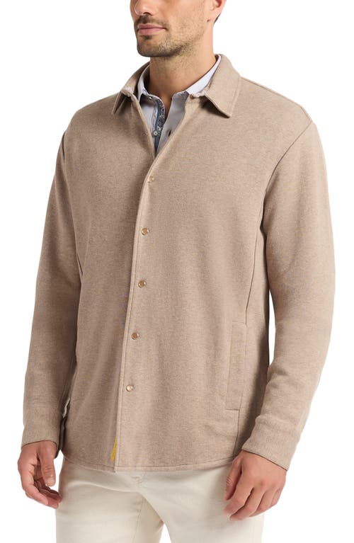 Robert Graham Deschon Cotton Knit Snap-up Shirt In Brown