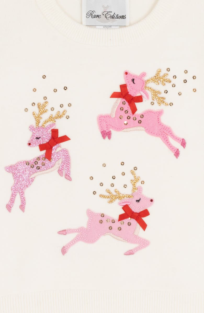 Rare Editions Kids' Appliqué Sweater & Tutu Skirt Set, Alternate, color, Ivory