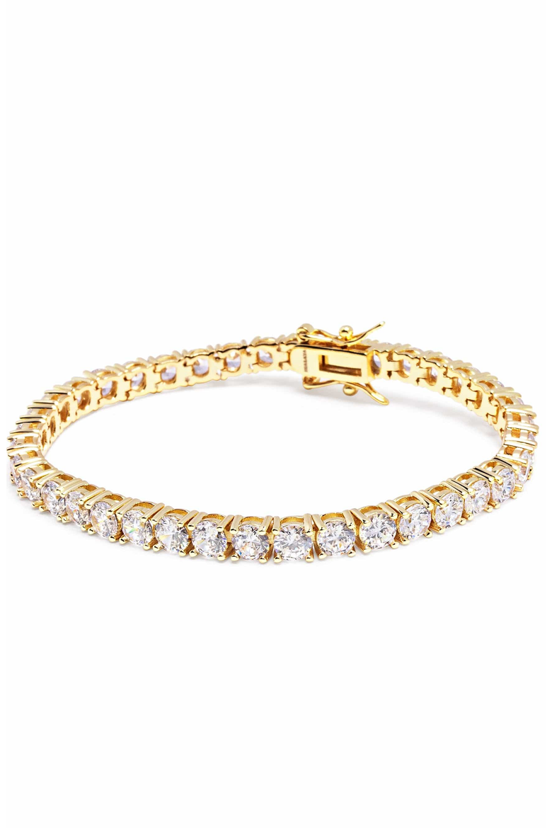 Silver Tennis Bracelet, Main, color, Gold