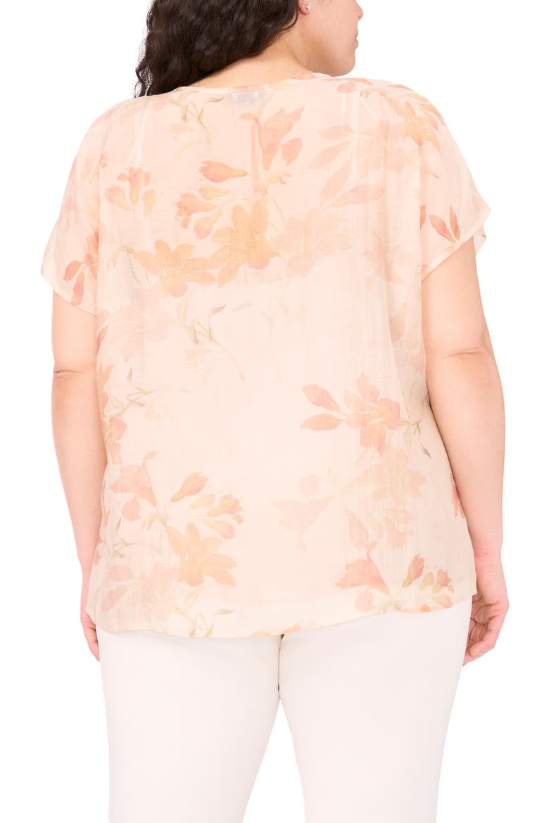 Floral Popover Top, Alternate, color, SILVER PINK