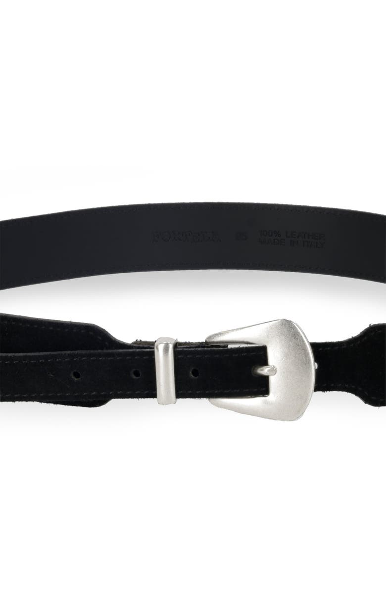 Fortela Phoenix Suede Leather Belt, Alternate, color, Black