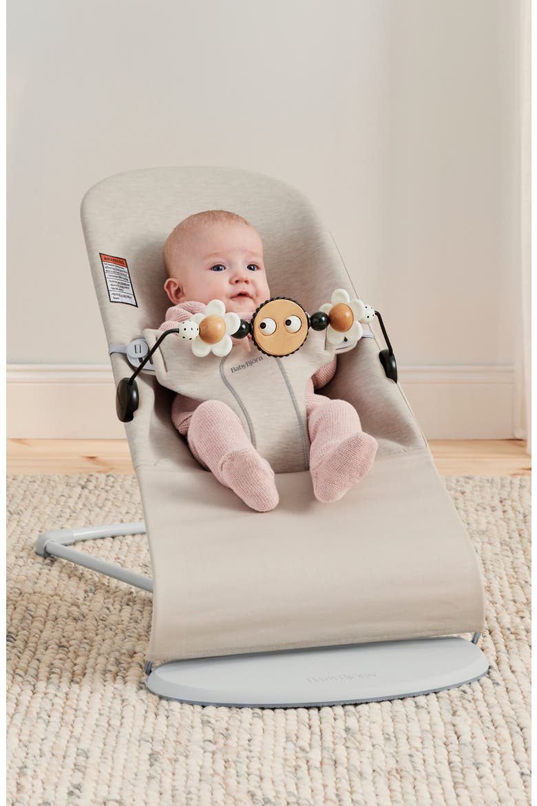 Bouncer Bliss Convertible Jersey Baby Bouncer & Toy Bundle, Alternate, color, LIGHT BEIGE