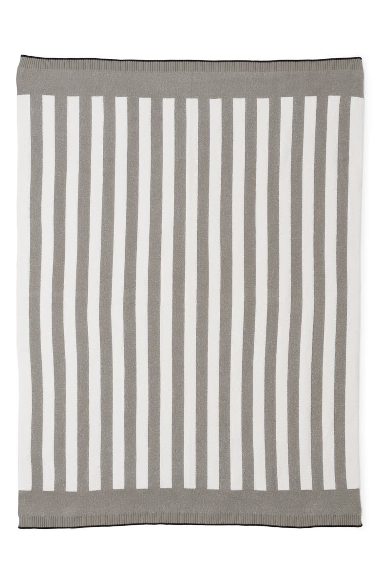Barefoot Dreams<sup>®</sup> Cozychic<sup>®</sup> Stripe Throw Blanket, Alternate, color, Eucalyptus / Cream