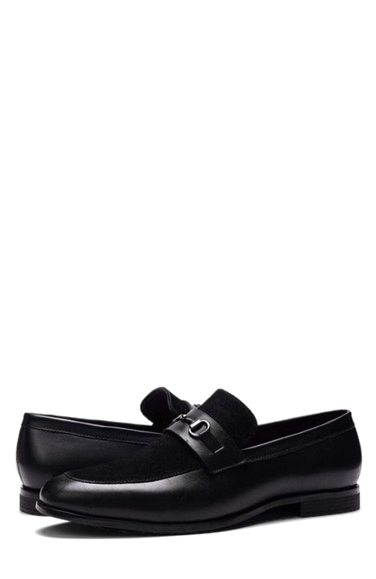 CARLOS SANTANA Lucien Bit Loafer, Alternate, color, Black Leather