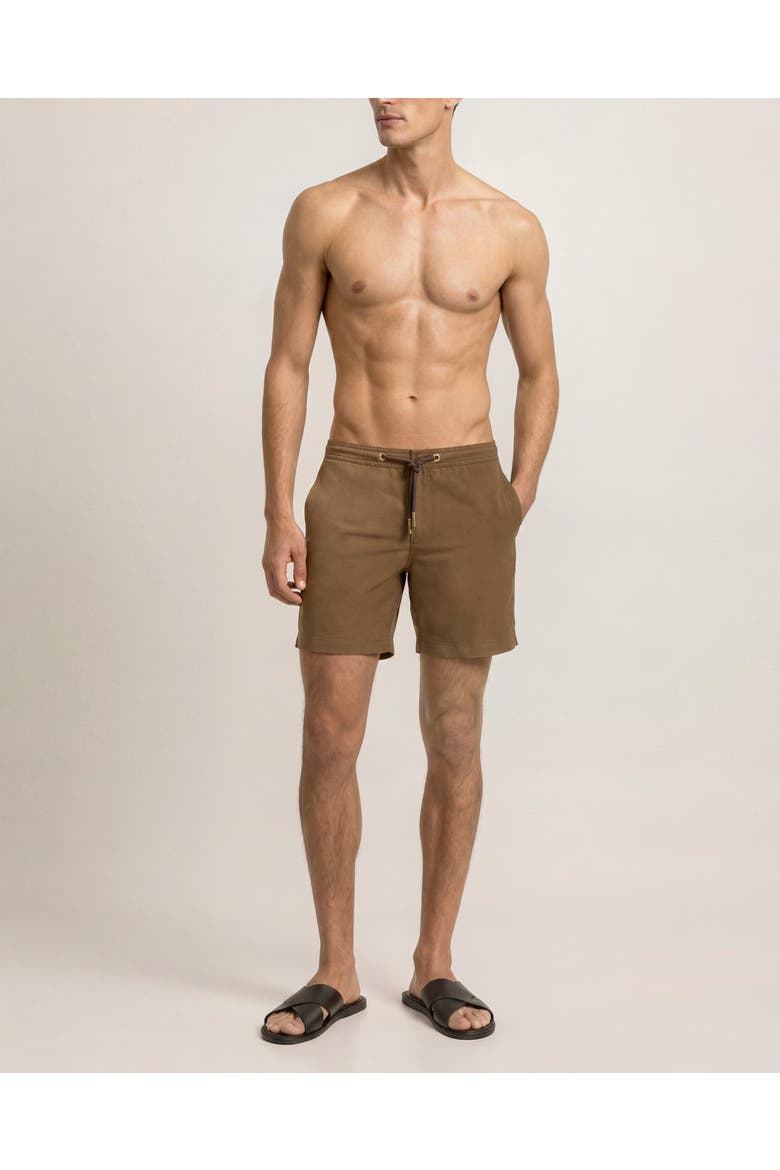 Bulldog Drawcord Mid-Length Lightweight Drawcord Swim Shorts, Main, color, Bronze
