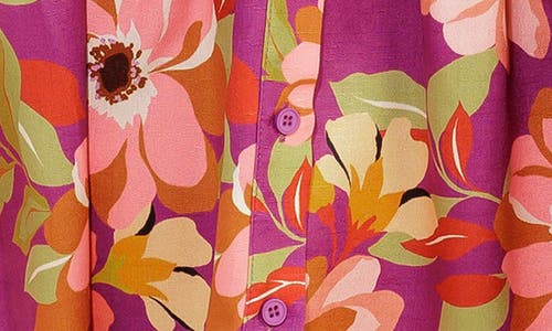 Flying Tomato Puff Sleeve Mini Shirtdress In Purple
